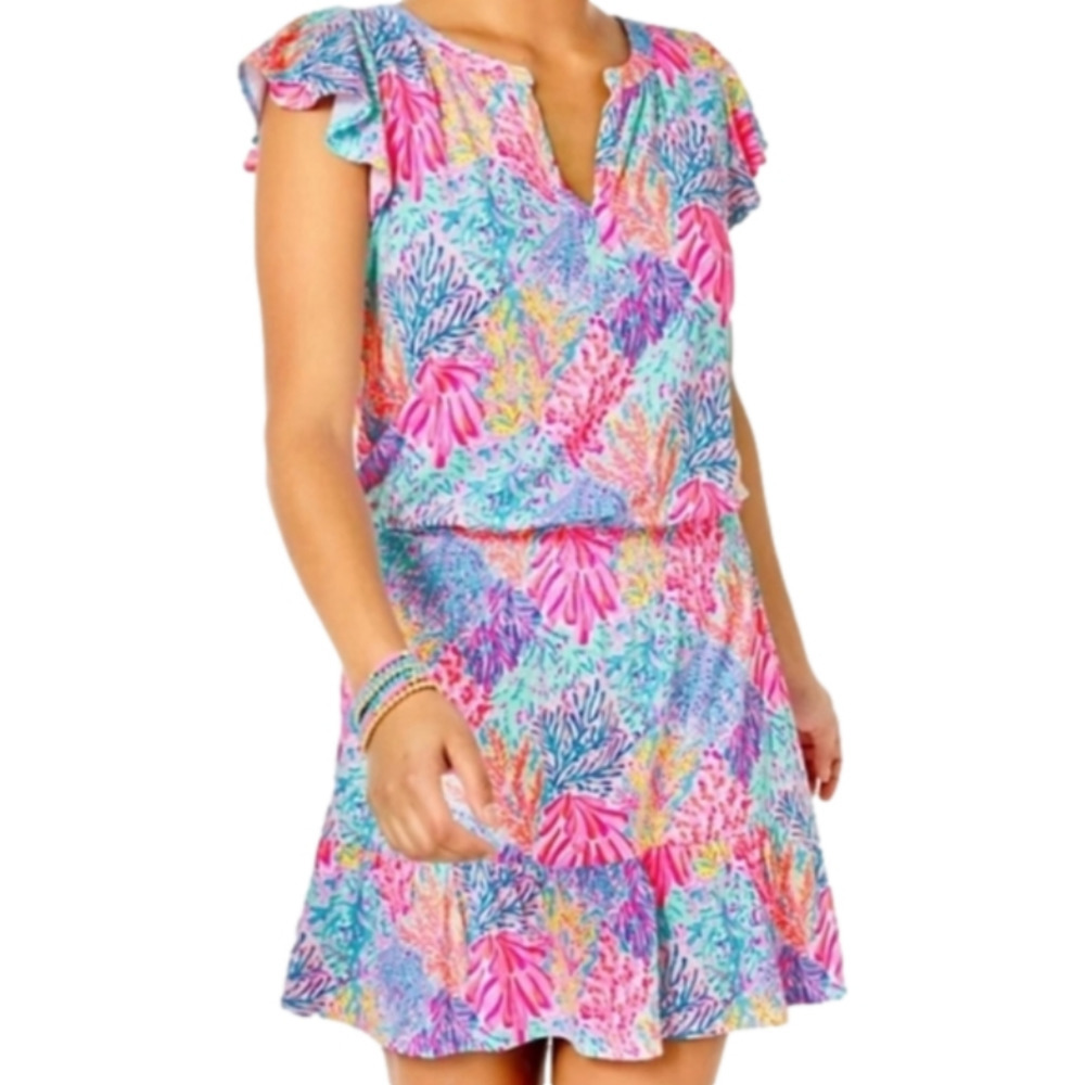 Lilly Pulitzer Ravi Romper In Multi Splashdance.